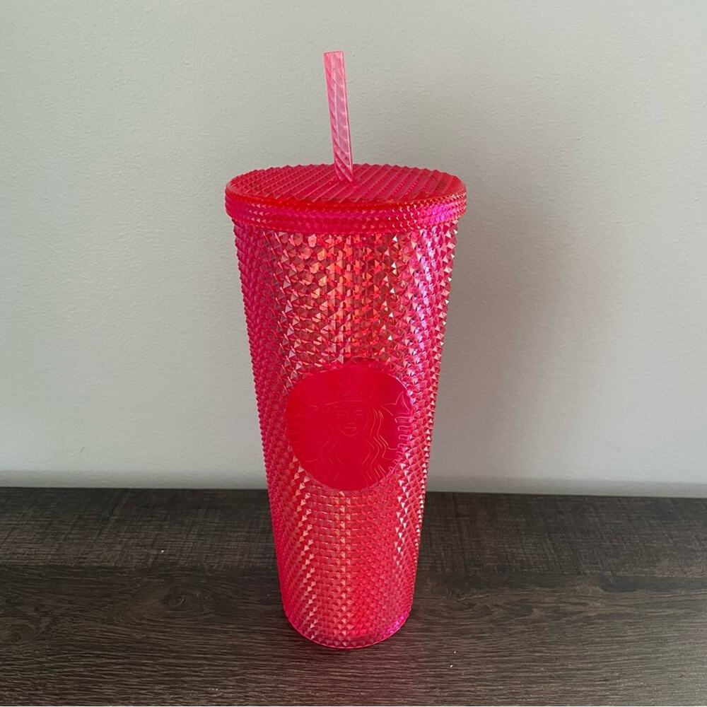 Starbucks | Holiday 2019 Neon Pink Studded Tumbler Cold Cup 24oz Barbie Bling